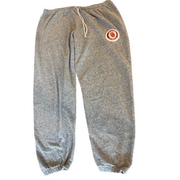 Oklahoma University Pants - Oklahoma University OU Gray Logo Sweatpants Joggers Women XL gameday